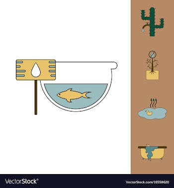 Collection of icons and water scarcity vector image