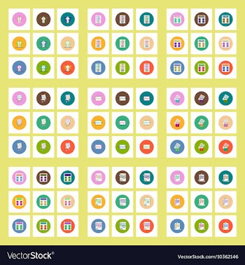 Collection of icons in flat style business items vector image