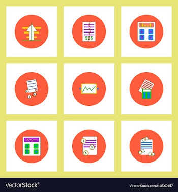 Collection of icons in flat style business items vector image