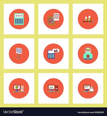 Collection of icons in flat style business items vector image