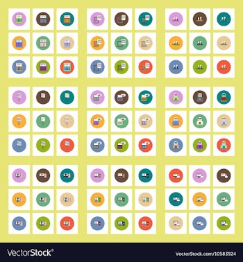 Collection of icons in flat style business items vector image