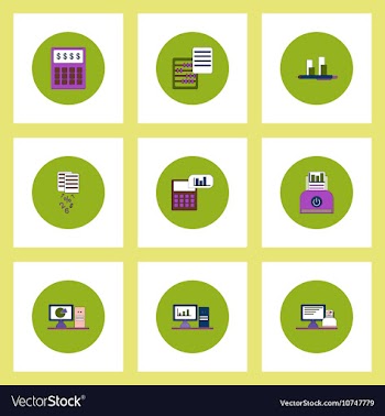Collection of icons in flat style business items vector image