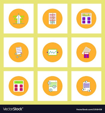 Collection of icons in flat style business items vector image
