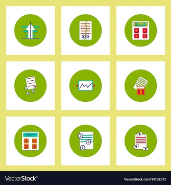 Collection of icons in flat style business items vector image