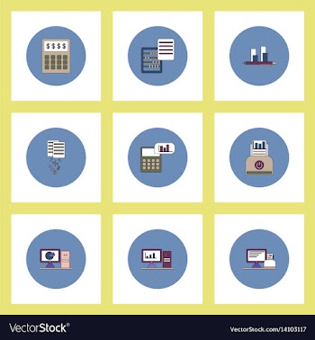 Collection of icons in flat style business items vector image
