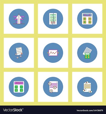Collection of icons in flat style business items vector image