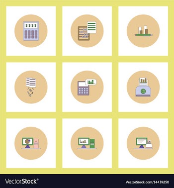 Collection of icons in flat style business items vector image