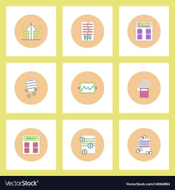 Collection of icons in flat style business items vector image
