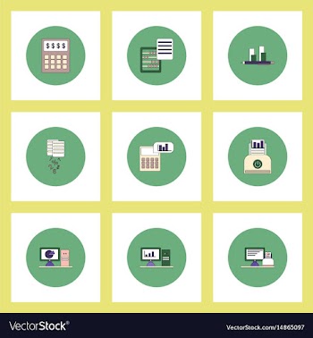 Collection of icons in flat style business items vector image