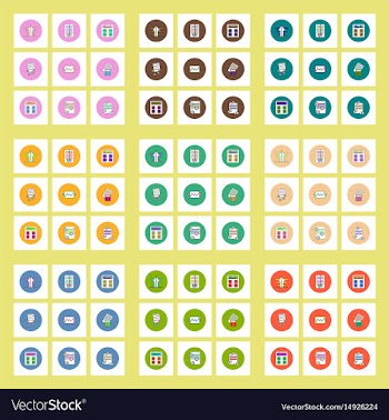 Collection of icons in flat style business items vector image