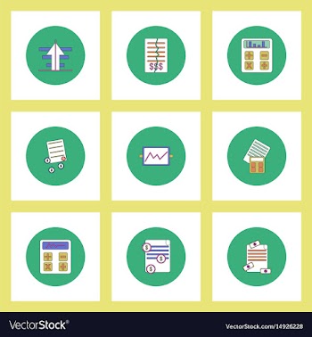 Collection of icons in flat style business items vector image
