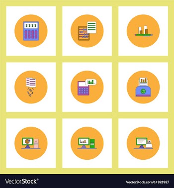 Collection of icons in flat style business items vector image