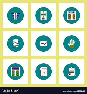 Collection of icons in flat style business items vector image