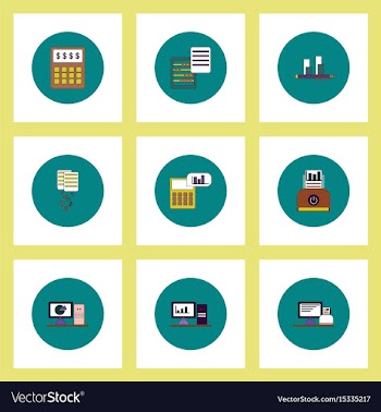 Collection of icons in flat style business items vector image