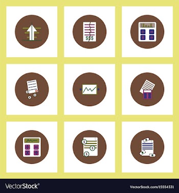 Collection of icons in flat style business items vector image