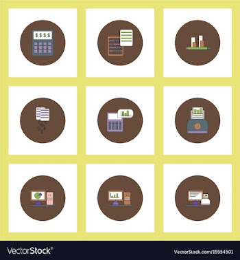 Collection of icons in flat style business items vector image