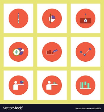Collection of icons in flat style business vector image