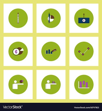 Collection of icons in flat style business vector image