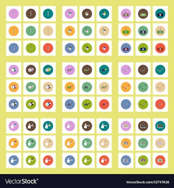 Collection of icons in flat style business vector image