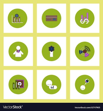 Collection of icons in flat style business vector image