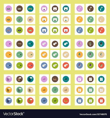 Collection of icons in flat style business vector image