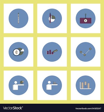 Collection of icons in flat style business vector image