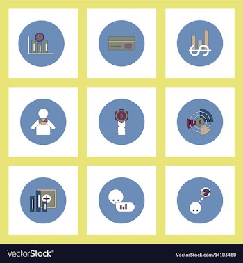 Collection of icons in flat style business vector image