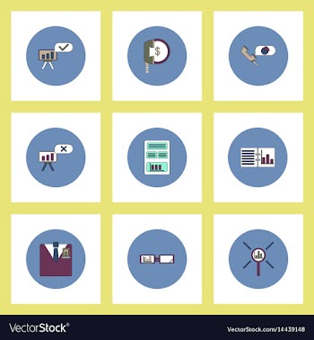 Collection of icons in flat style business vector image