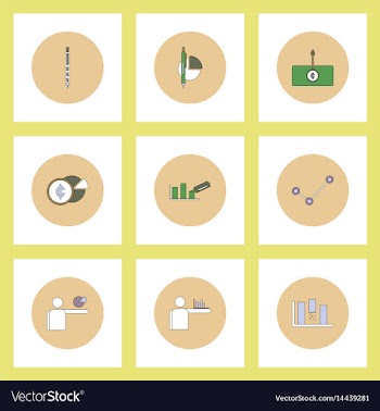 Collection of icons in flat style business vector image
