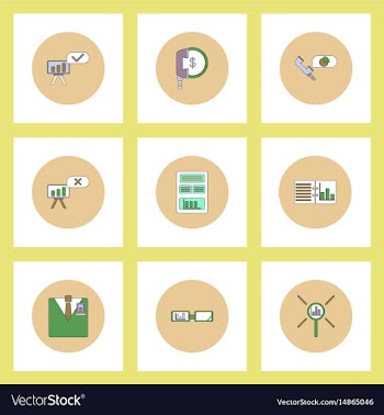 Collection of icons in flat style business vector image