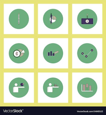 Collection of icons in flat style business vector image