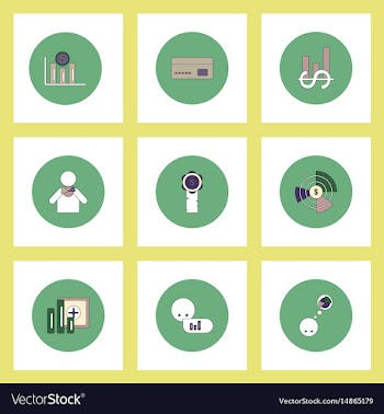 Collection of icons in flat style business vector image