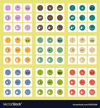 Collection of icons in flat style business vector image