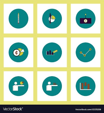 Collection of icons in flat style business vector image