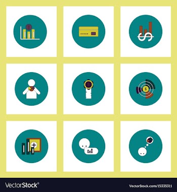 Collection of icons in flat style business vector image