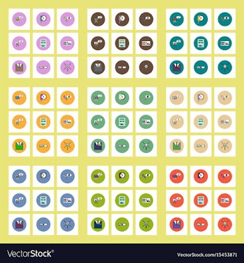Collection of icons in flat style business vector image