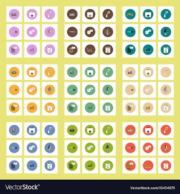 Collection of icons in flat style business vector image