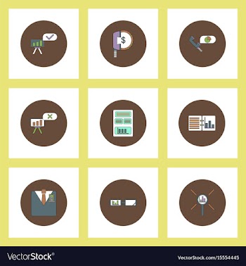 Collection of icons in flat style business vector image
