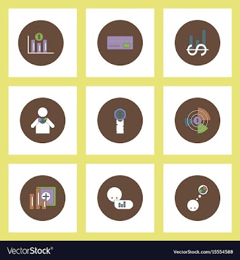 Collection of icons in flat style business vector image