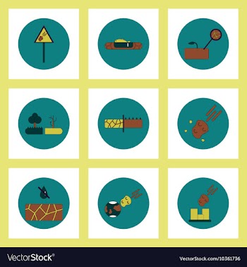 Collection of icons in flat style drought vector image
