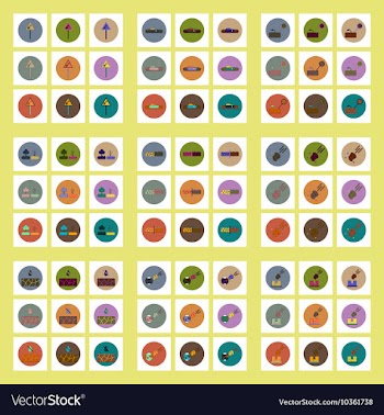 Collection of icons in flat style drought vector image