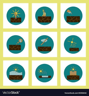 Collection of icons in flat style drought vector image