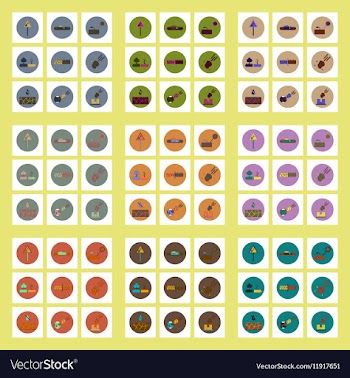 Collection of icons in flat style drought vector image