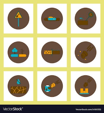 Collection of icons in flat style drought vector image