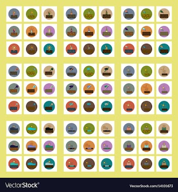 Collection of icons in flat style drought vector image
