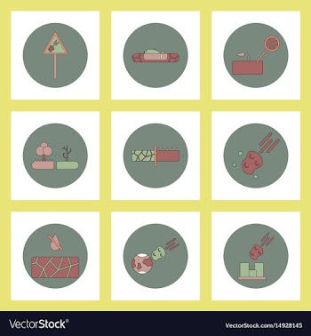 Collection of icons in flat style drought vector image