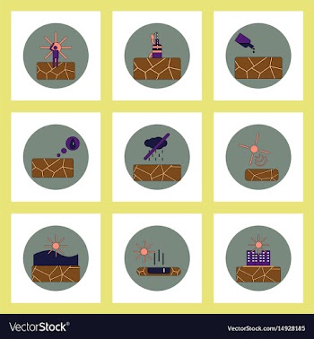Collection of icons in flat style drought vector image