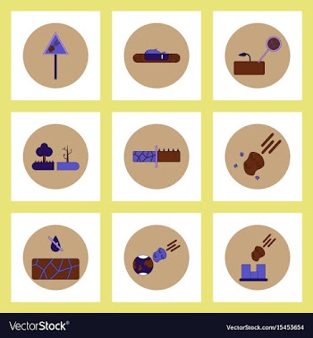 Collection of icons in flat style drought vector image
