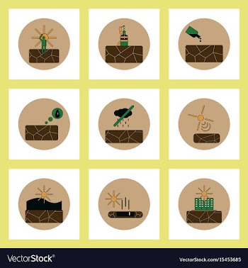 Collection of icons in flat style drought vector image