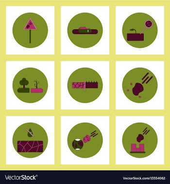 Collection of icons in flat style drought vector image